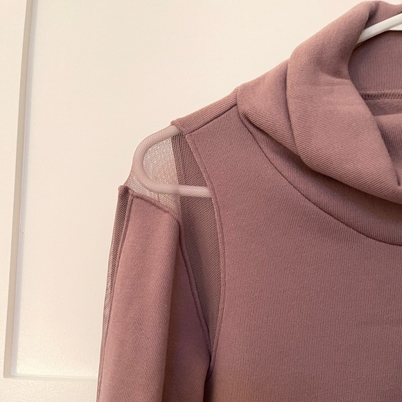 NWOT alo mesh panel cowl neck pullover sweatshirt - Picture 2 of 6